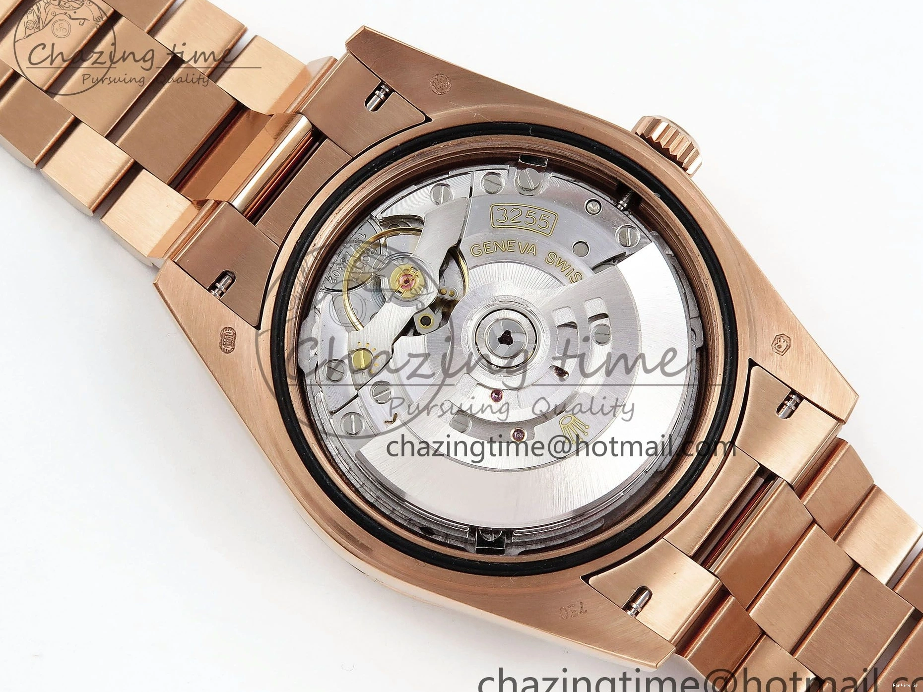 0109 OnTrend DayDate 40 RG JDF 904L Steel Silver Stick Dial on President Bracelet VR3255 V3 (Gain Weight) 1360